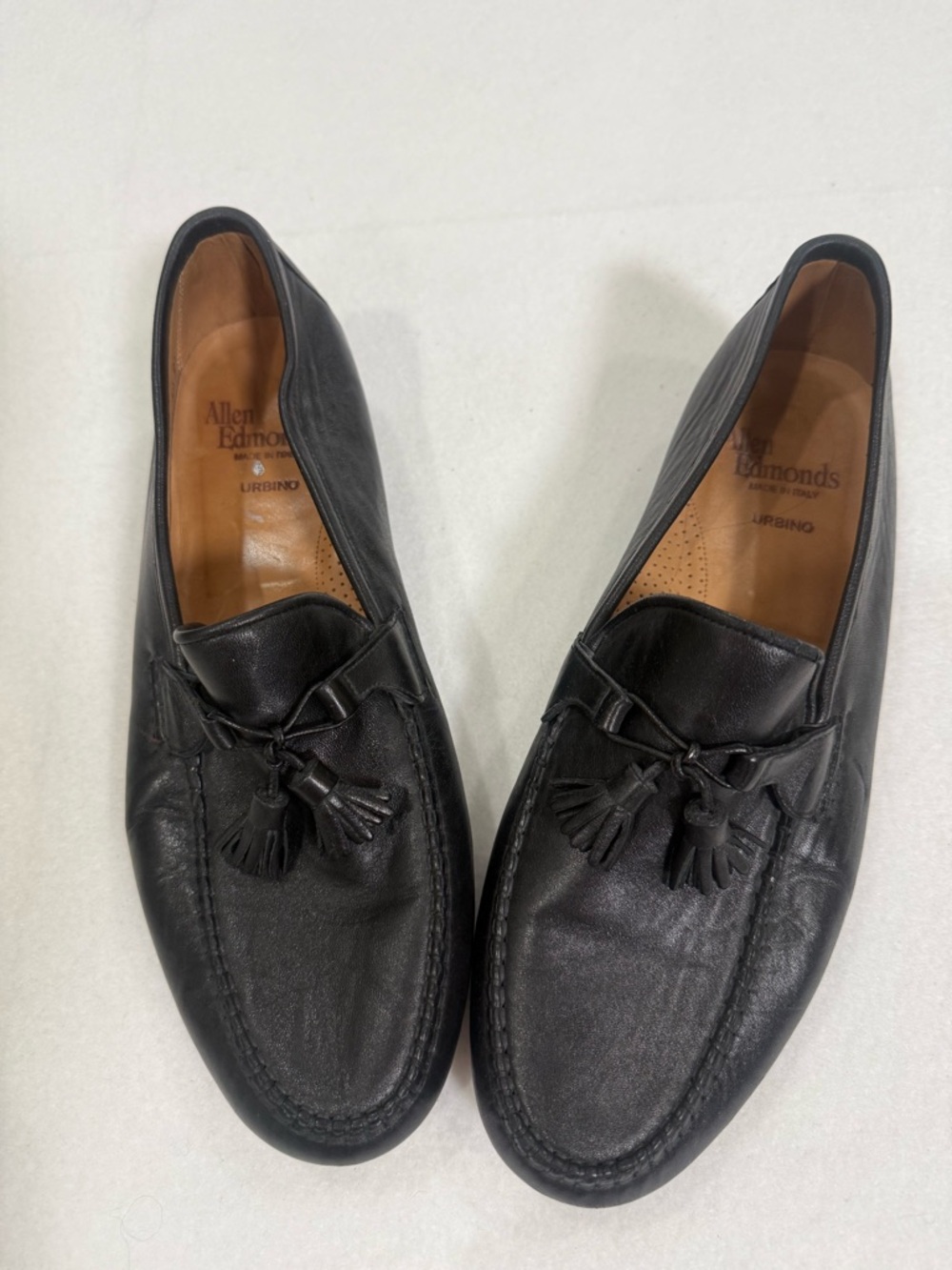 Allen Edmonds Black Leather Tassel Slip-On Loafers
